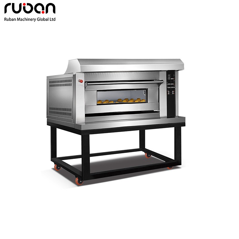 Horno de gas comercial de 1 piso y 2 bandejas para cocina, ideal para pizzas, pan y pasteles. - Ruban