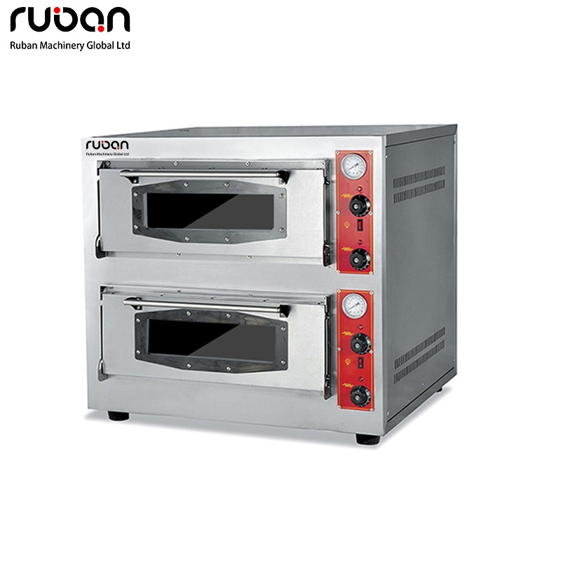 Horno de pizza eléctrico comercial de alta eficiencia de acero inoxidable para panadería industrial, máquinas de horneado con piedras. - Ruban