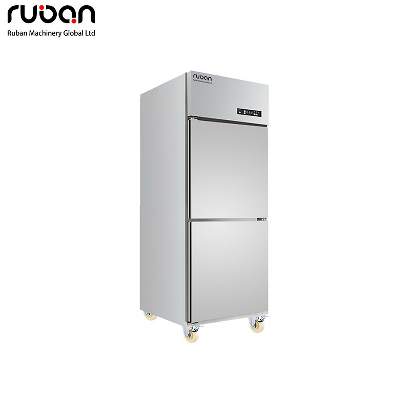 Refrigerador vertical comercial de acero inoxidable con sistema de enfriamiento directo. Congelador tipo gabinete. - Ruban