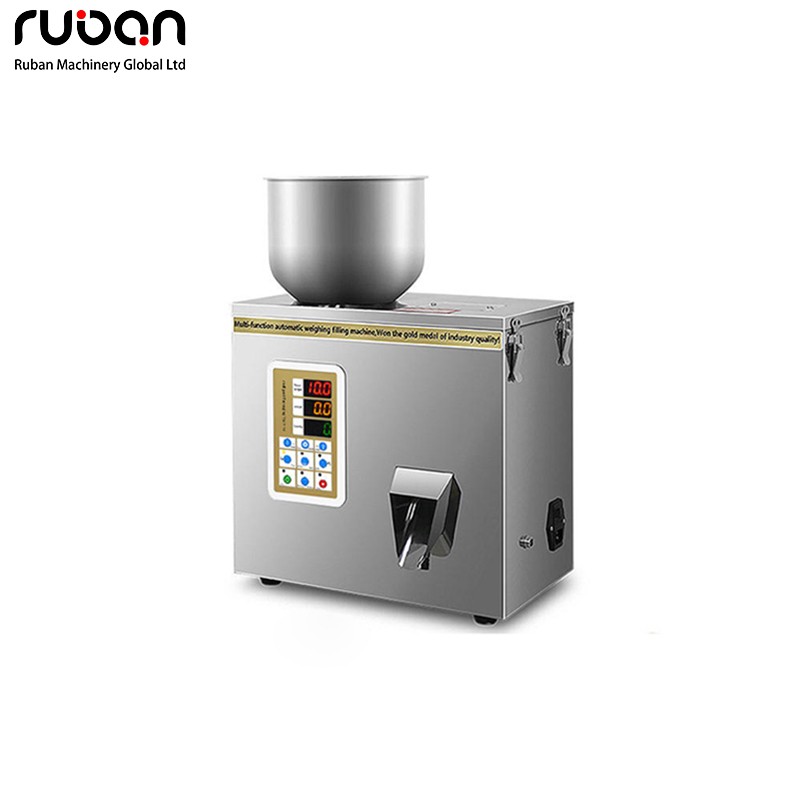 Máquina de envasado semiautomática pequeña para sobres de palitos, pesaje de sobres de azúcar, café y alimentos en polvo. - Ruban