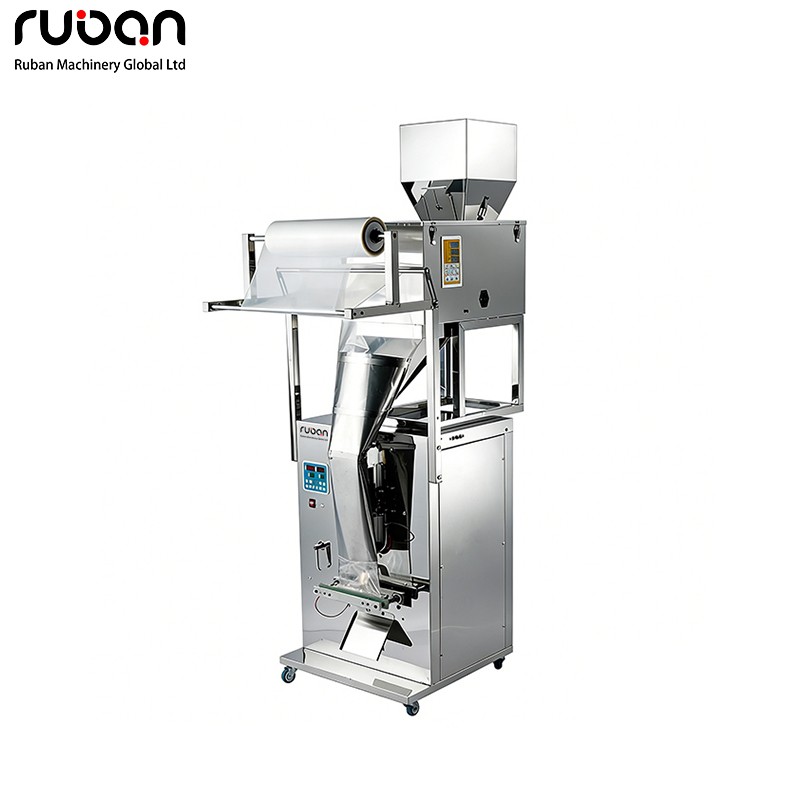Máquina automática vertical para envasar palomitas de maíz, chips de plátano y otros snacks. - Ruban
