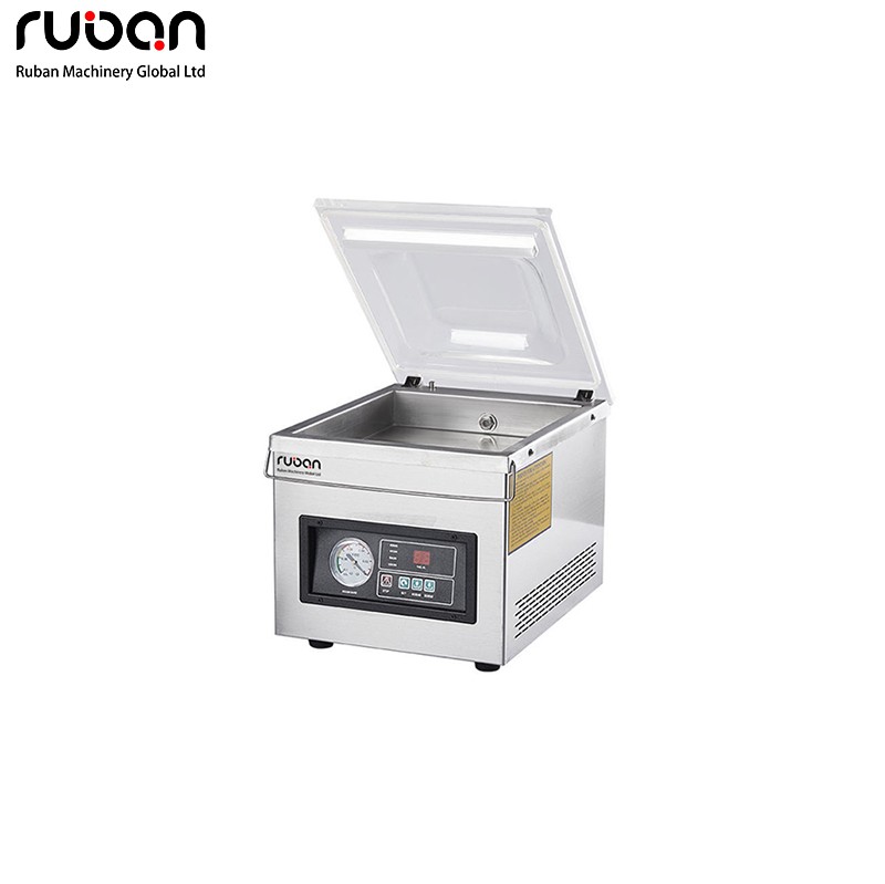 Máquina de envasado al vacío de acero inoxidable para supermercados, pequeña, de sobremesa, para carne de res, pescado, mariscos y verduras. - Ruban