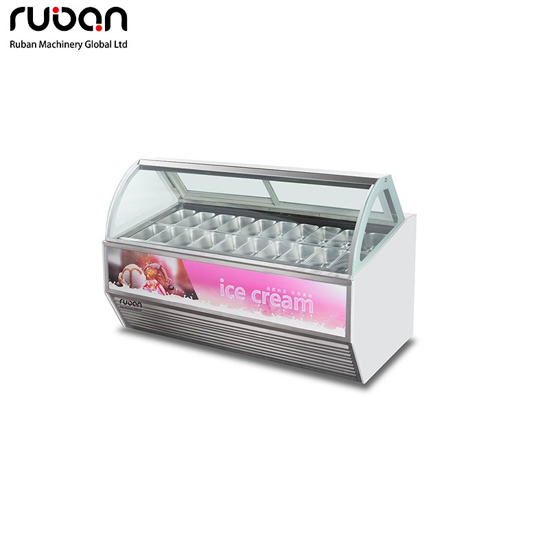 Vitrina refrigerada para helados duros comerciales, máquina expendedora de helados para aperitivos congelados. - Ruban