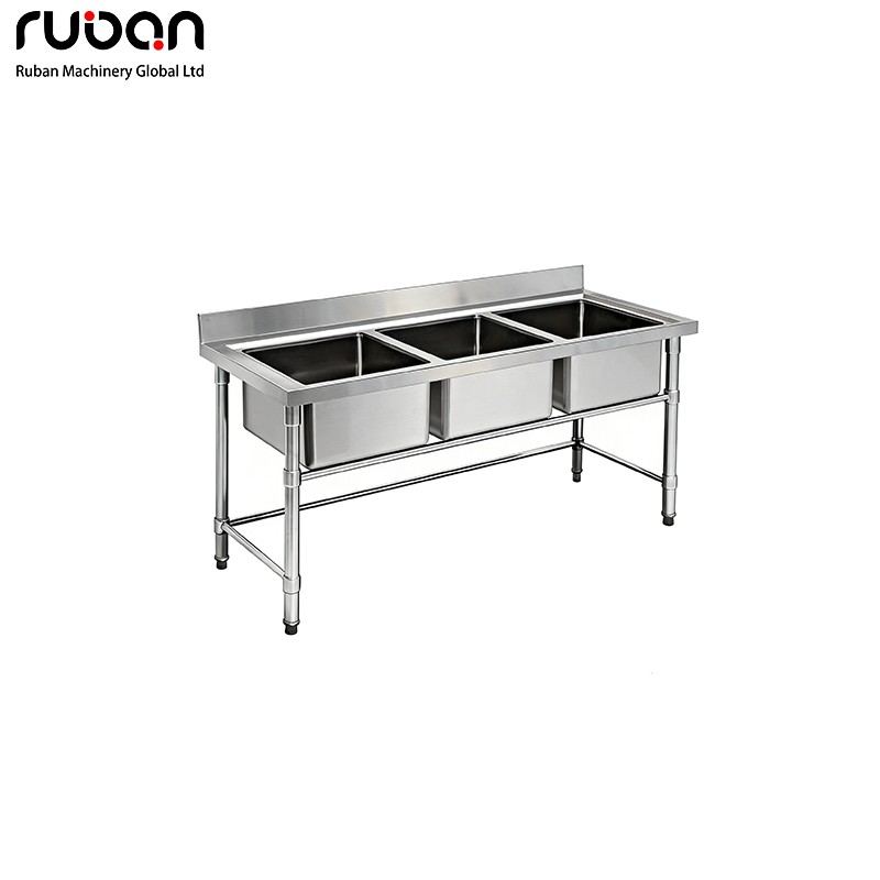 Fregadero comercial de acero inoxidable de alta resistencia para cocinas y restaurantes. - Ruban