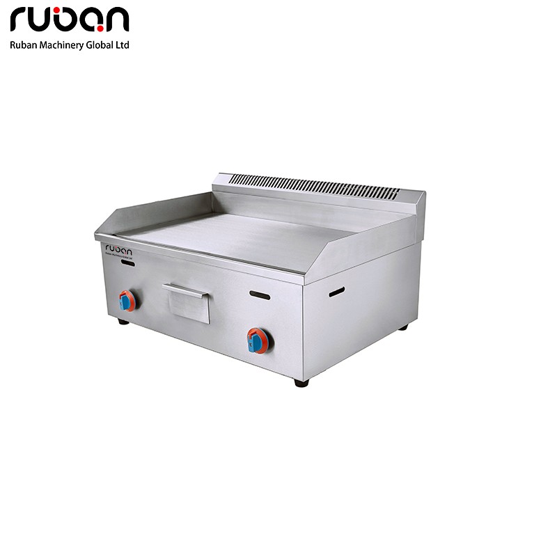 Plancha de gas comercial de acero inoxidable de alta resistencia - Parrilla plana profesional de sobremesa para food trucks y catering. - Ruban