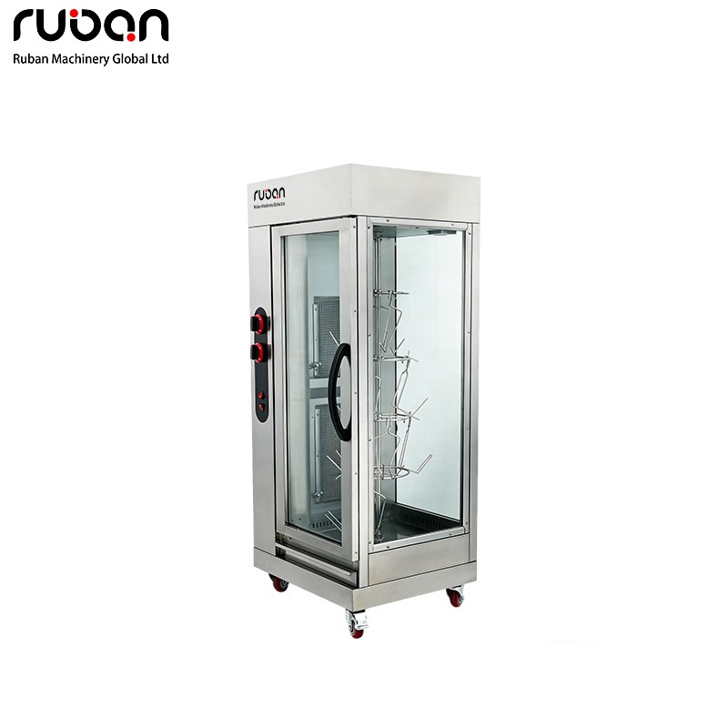 Horno de gas vertical comercial con asador giratorio, máquina de shawarma de acero inoxidable para restaurantes - Ruban
