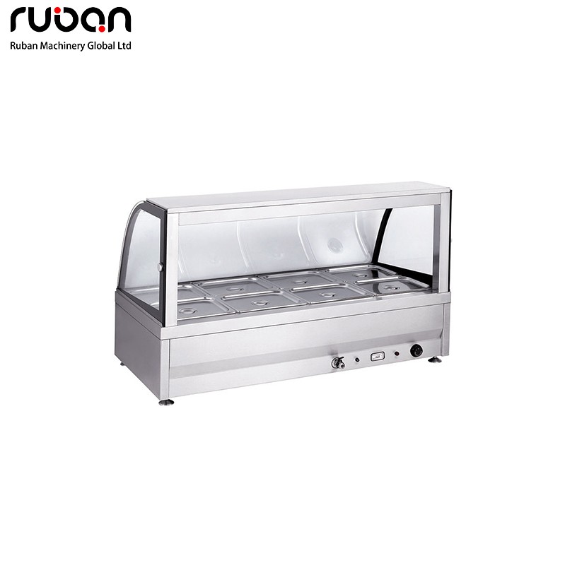 Calentador de alimentos tipo baño maría de acero inoxidable para 4-12 bandejas, servidor de buffet comercial con control de temperatura. - Ruban