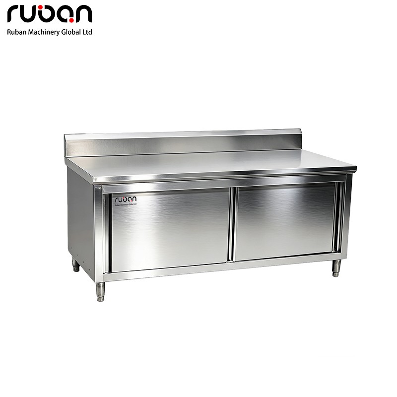 Gabinete de mesa de acero inoxidable, mesa de trabajo de acero inoxidable para buffet de restaurante, cocina, preparación de alimentos, banco - Ruban