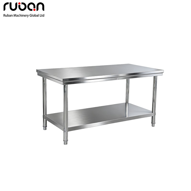 Mesas de trabajo de cocina de acero inoxidable 304 para restaurantes comerciales. Mesa de preparación de alimentos. - Ruban