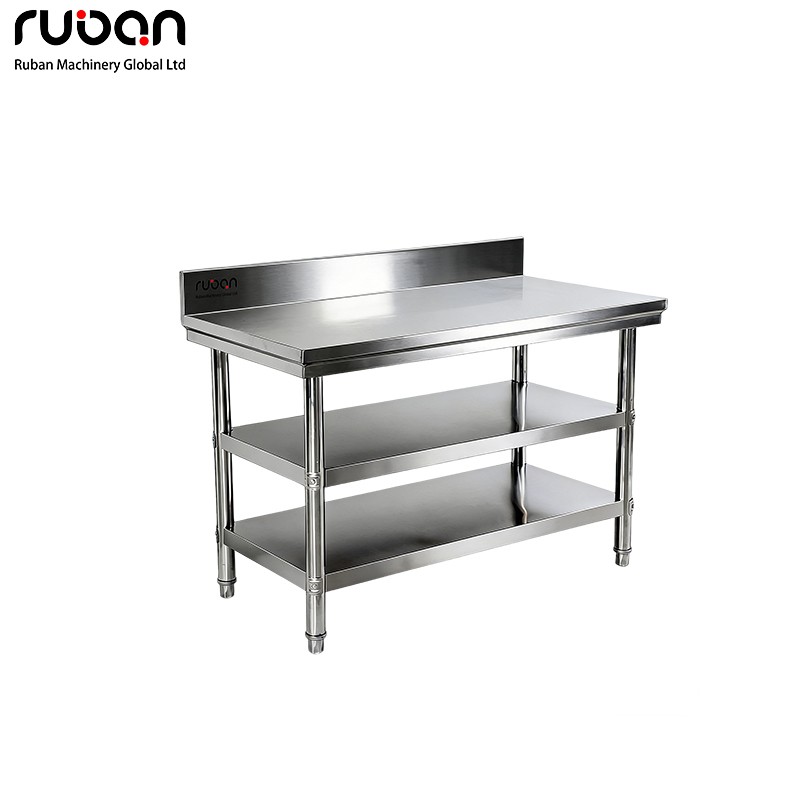 Mesas de trabajo de cocina de acero inoxidable 304 para restaurantes comerciales. Mesa para procesamiento de alimentos. - Ruban