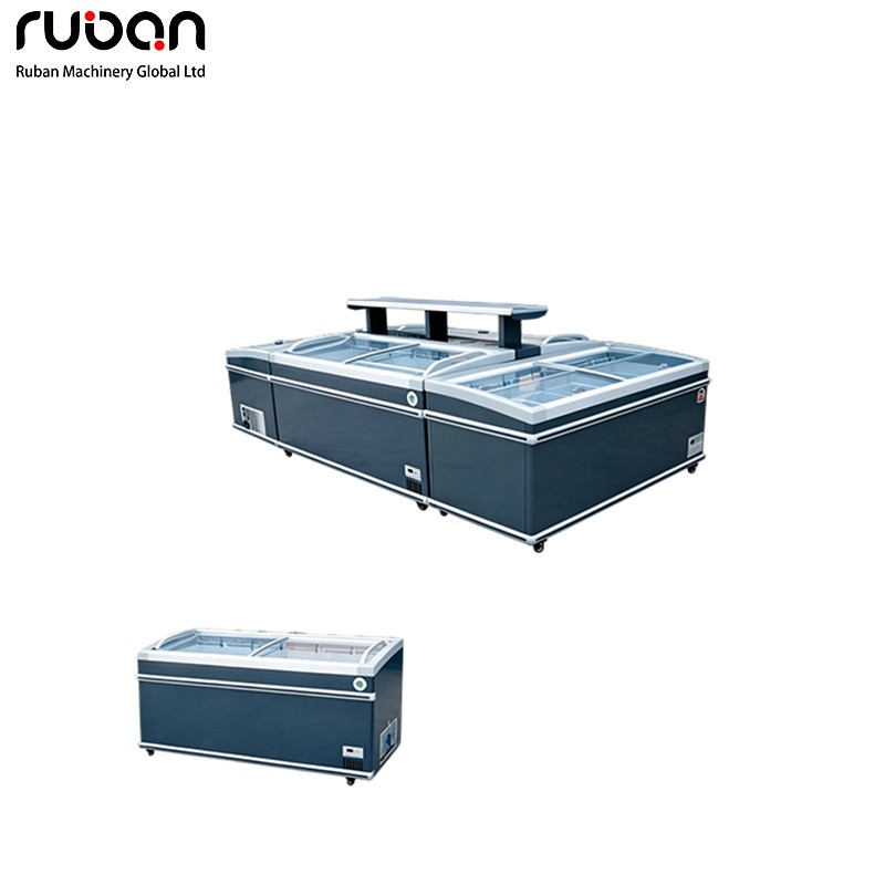 Vitrina expositora comercial con congelador isla modular combinado económico - Ruban