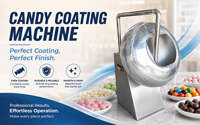 Máquina comercial de acero inoxidable para recubrir azúcar - Recubridora automática de frutos secos, frutas deshidratadas y caramelos
