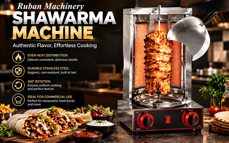 Impulsando nuevas tendencias comerciales: Análisis en profundidad de la parrilla de gas comercial de alta eficiencia para shawarma/barbacoa de Ruban Machinery